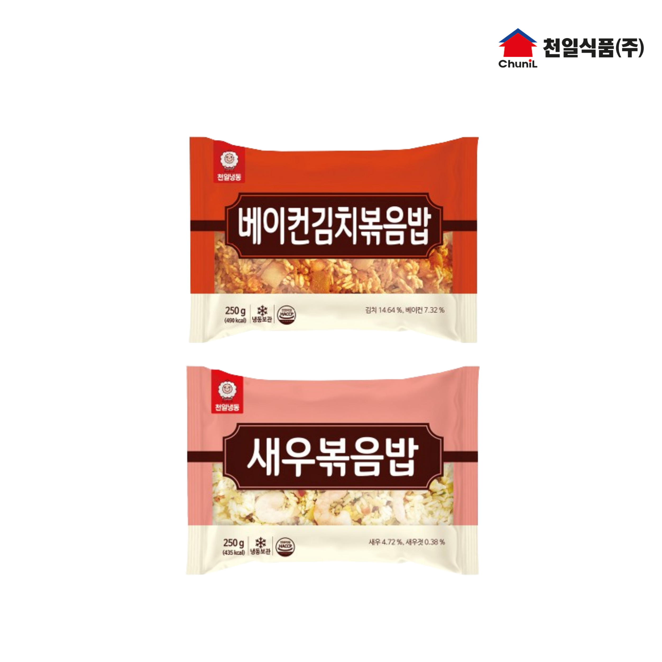 천일식품 볶음밥 250g x 10봉 (새우5봉+베이컨김치5봉)