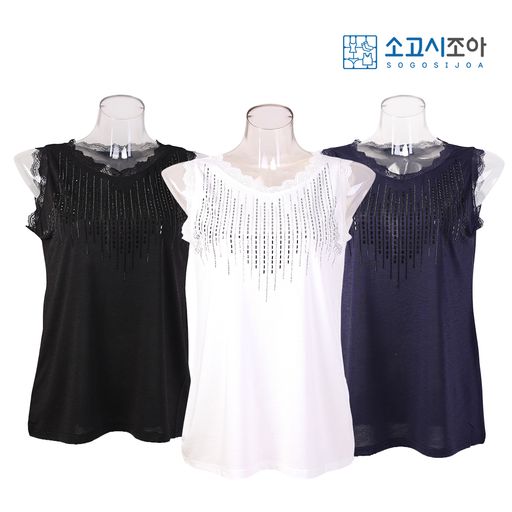 디어온미 블링 레이스 핫피스 민소매 나시 블라우스5%쿠폰+구매 후 5% 적립