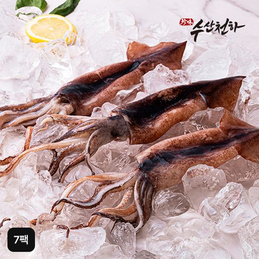 100% 국내산 손질 통오징어 7팩 (180g (2마리)X7팩, 총 14마리) 구매 후 3천원 적립