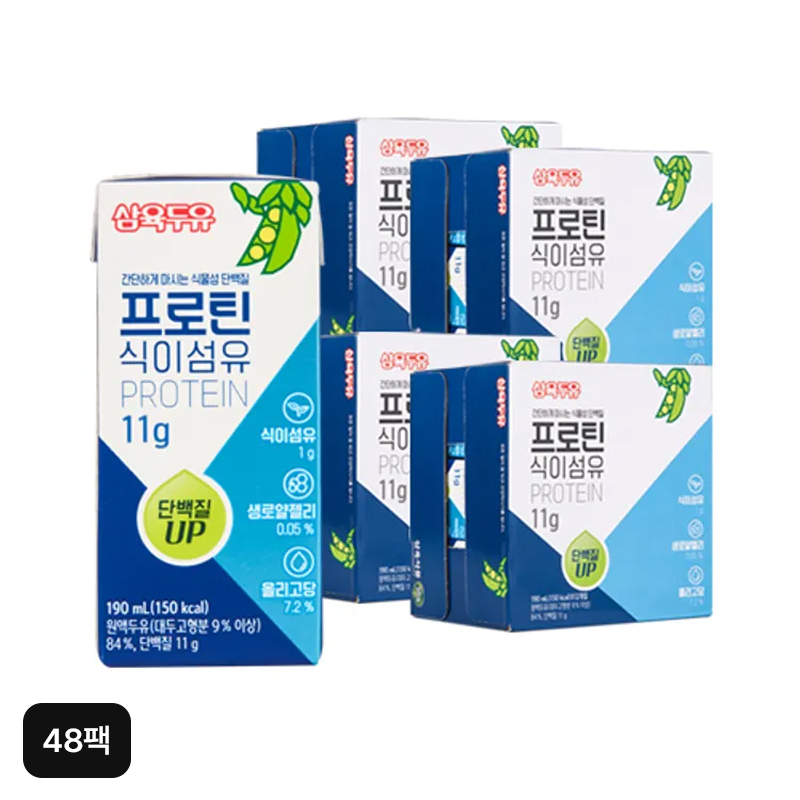 삼육두유 프로틴 식이섬유 48팩5%쿠폰+구매 후 3천원 적립