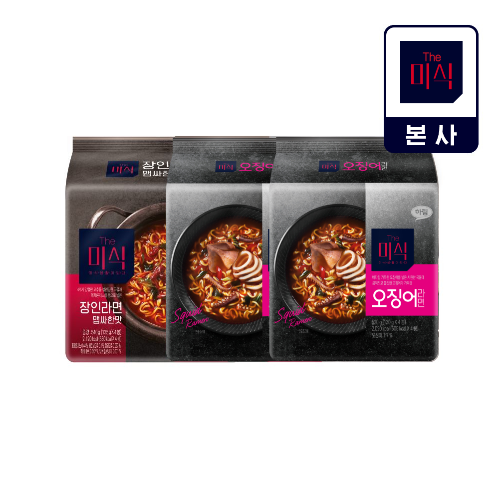 더미식 오징어라면 8개+장인라면 맵싸한맛 4개  구매 후 3천원 적립 2