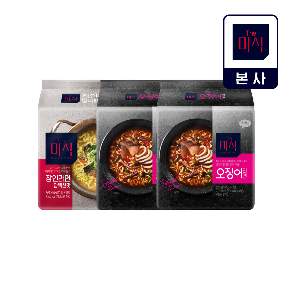더미식 오징어라면 8개+장인라면 담백한맛 4개  구매 후 3천원 적립 2