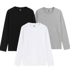 마마로 순면100% 라운드넥 심플 기본 무지 남성 여성 면티 티셔츠 긴팔티