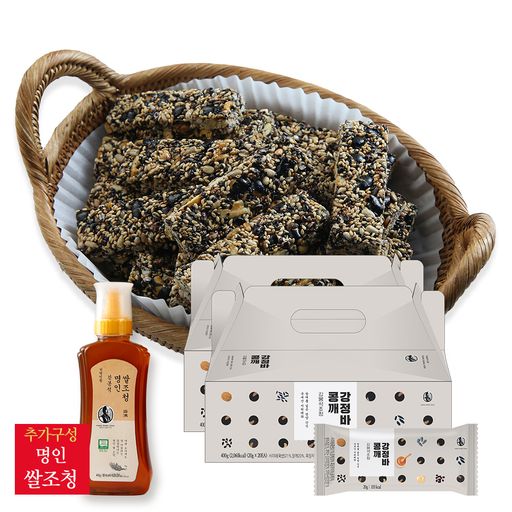 강봉석명인의 명인조청 콩깨강정바 세트 (콩깨강정바 40개+명인쌀조청 480gX1병) 구매 후 3천원 적립