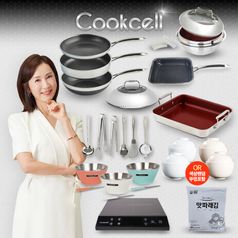 전인화의 블랙큐브 쿡셀 홀로그램 큐브팬 풀세트(팬X3+28복합유리뚜껑+계란말이팬+22cm레드가마솥세트+키친툴6종+쿡셀인덕션+실리콘 손잡이 2P+이중면기+돈부리형밥공기4종+사각 멀티