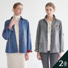 라라쎄 자수데님 셔츠형 재킷 2종 5%쿠폰+구매 후 2천원 적립