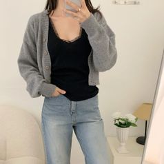 |CST9A9E|여성 레이스 나시탑 데일리 스판 니트