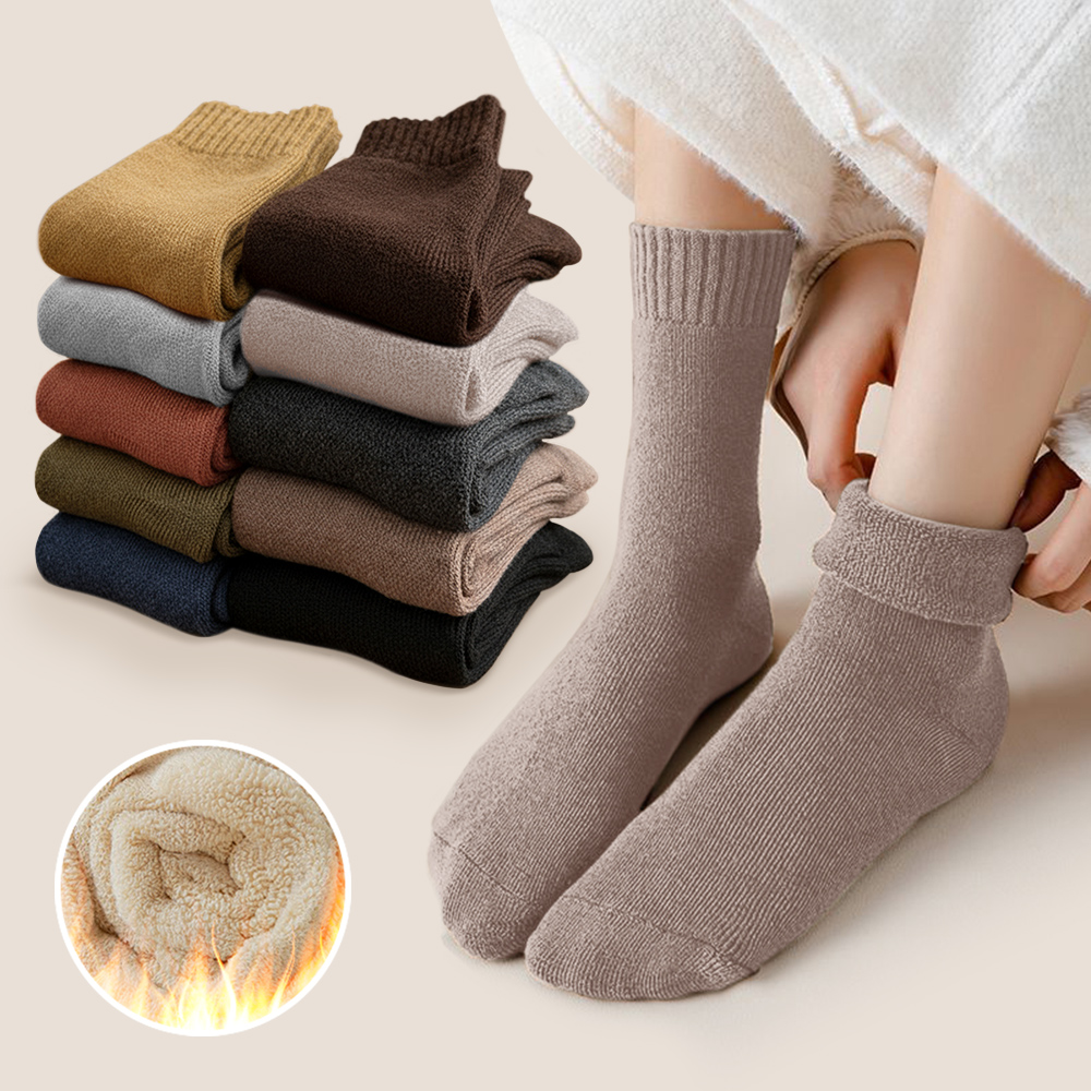 노마진/창고정리  [5+5] 심플도톰 기모양말 컬러혼합 남녀공용 양말세트 (총 10켤레)