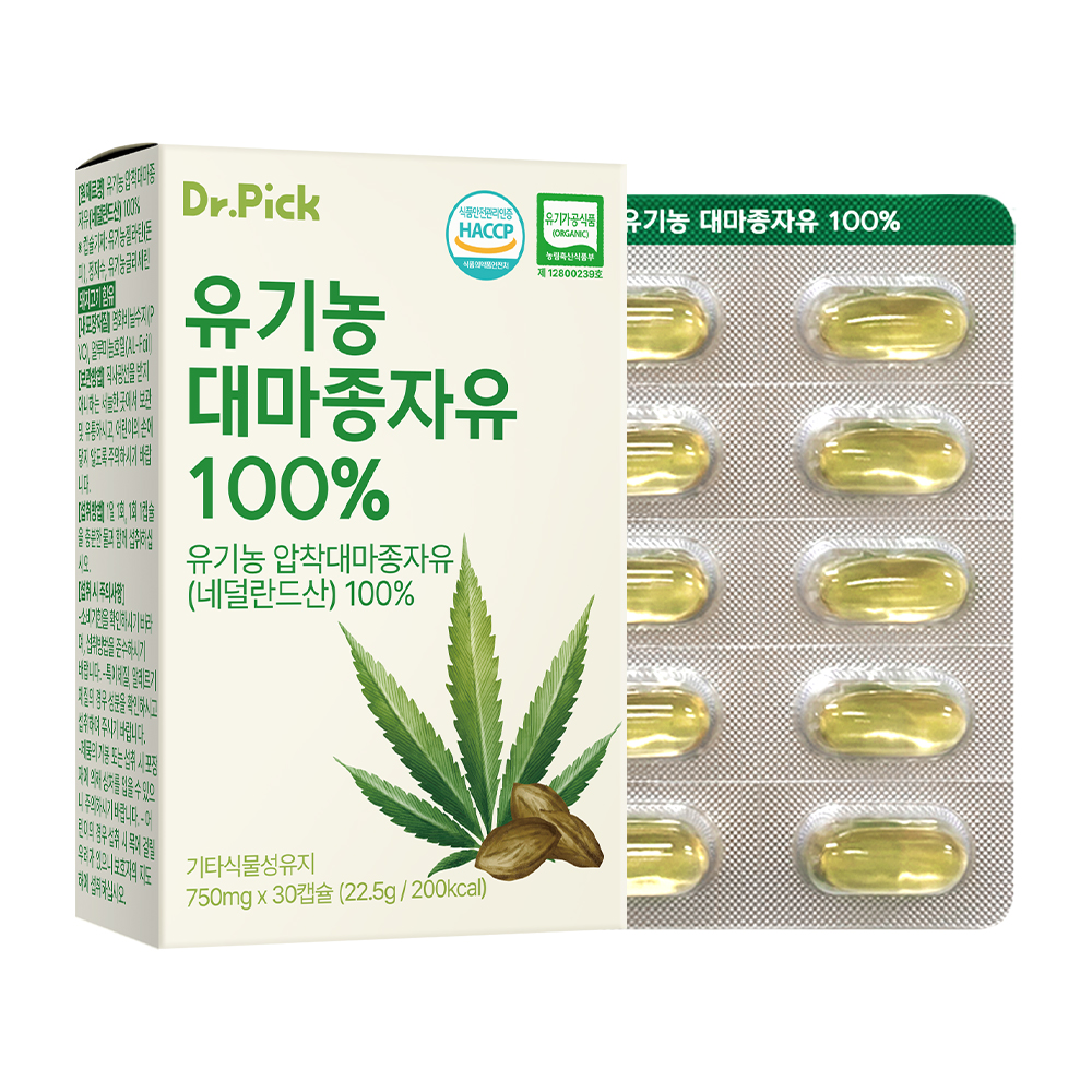 닥터픽 유기농 대마종자유 100% (750mg x 30캡슐)