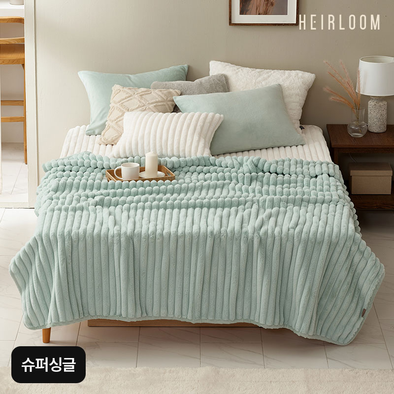 (슈퍼싱글)에어룸 라셀퍼 블랭킷 이불(민트,코코아 중 택1)+쿠션5%쿠폰+구매 후 3천원 적립