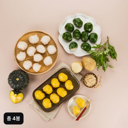 밀원본가 안흥 감자떡 4종 (감자떡/호박감자떡/쑥감자떡/메밀감자떡 600gX4봉, 총 4봉) 구매 후 5% 적립