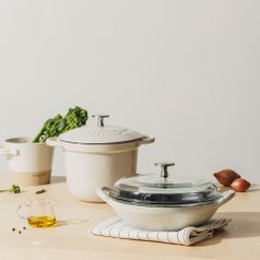 제이비홈 바움 무쇠 주물 냄비 2종 세트 (꼬마웍20cm+라이스팟18cm)