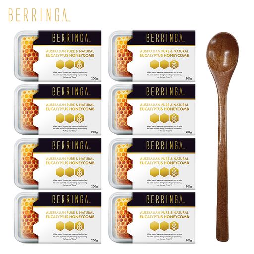 베링가 오스트레일리언 퓨어&내츄럴 유칼립투스 허니콤 벌집꿀 8개+우드스푼 5%쿠폰+구매 후 5% 적립