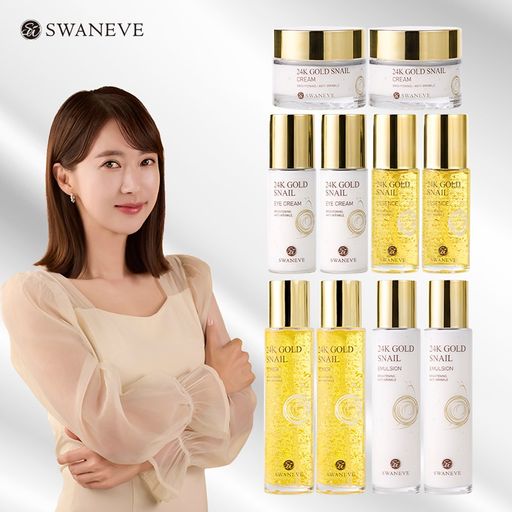 스와니브 24k골드 스네일 기초 5종 2세트 (토너+에멀전+에센스+아이크림+크림)X25%쿠폰+구매 후 5% 적립
