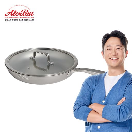 알렉스 전해연마 통5중 스테인리스 팬 세트 28cm 프라이팬+뚜껑5%쿠폰+구매 후 5% 적립