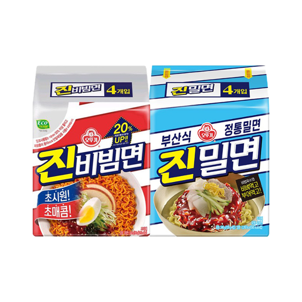 오뚜기 진비빔면 4입 + 진밀면 4입e