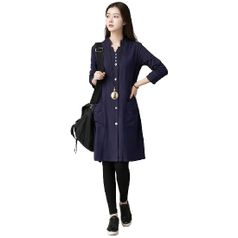 (삽)롤업 롱셔츠 카라 원피스 2종
