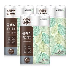 미래생활 나무야나무야 클래식 데코 화장지 30Mx30롤 3팩