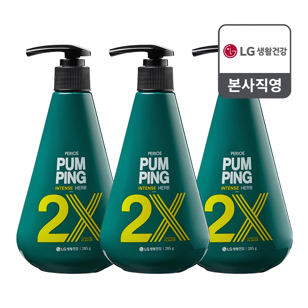 [LG생활건강]페리오 인텐스 펌핑치약 허브 285g 3개