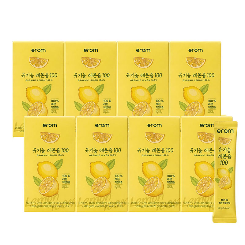 이롬 유기농 레몬즙 100 80포(20gX10포X8)구매 후 3천원 적립 2