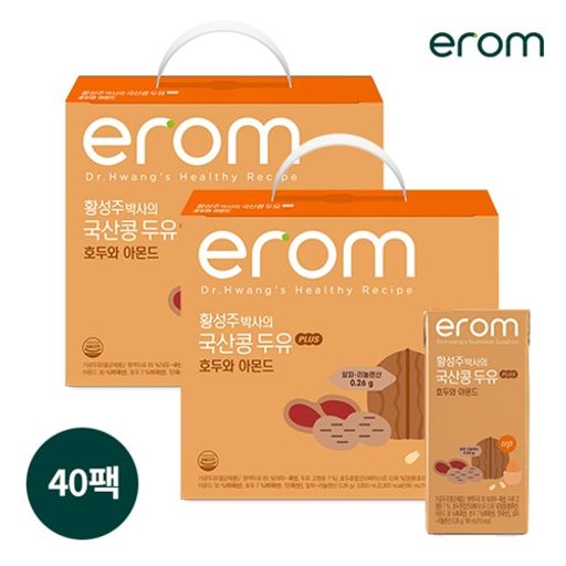 이롬 황성주박사의 국산콩두유 PLUS 호두와 아몬드 40팩(190mlX20팩X2)구매 후 3천원 적립