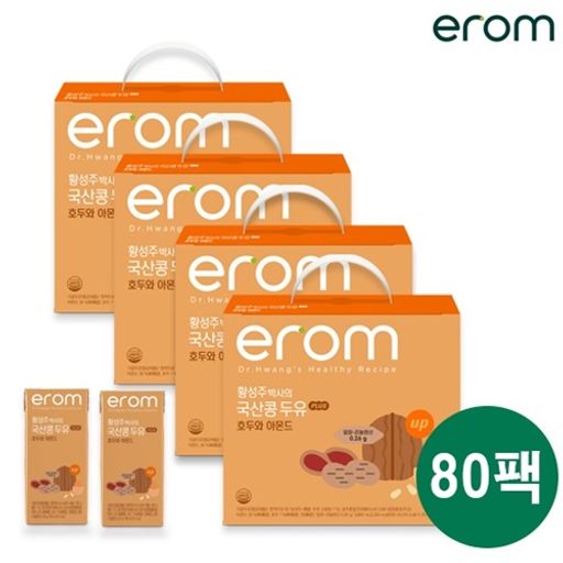 이롬 황성주박사의 국산콩두유 PLUS 호두와 아몬드 80팩(190mlX20팩X4)구매 후 3천원 적립