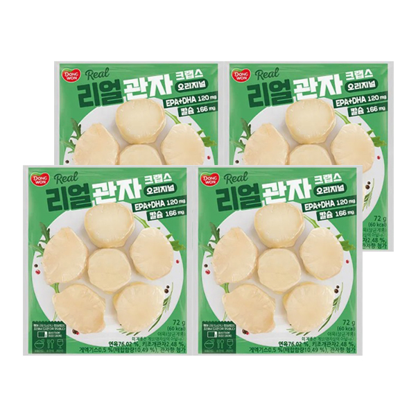 [동원F&B]동원 리얼 관자 크랩스 오리지널 72g 4개