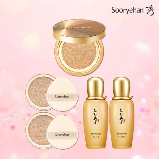 수려한 발효 효윤 럭셔리 앰플 커버 쿠션 본품+리필X2+화윤 2종(스킨+에멀전)5%쿠폰+구매 후 5% 적립