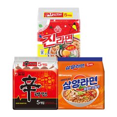 신라면 5입 + 진라면 5입 + 삼양라면 5입