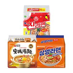 안성탕면 5입 + 진라면 5입 + 삼양라면 5입