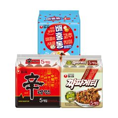 신라면 10봉 + 짜파게티 5봉 + 배홍동 비빔면 4봉