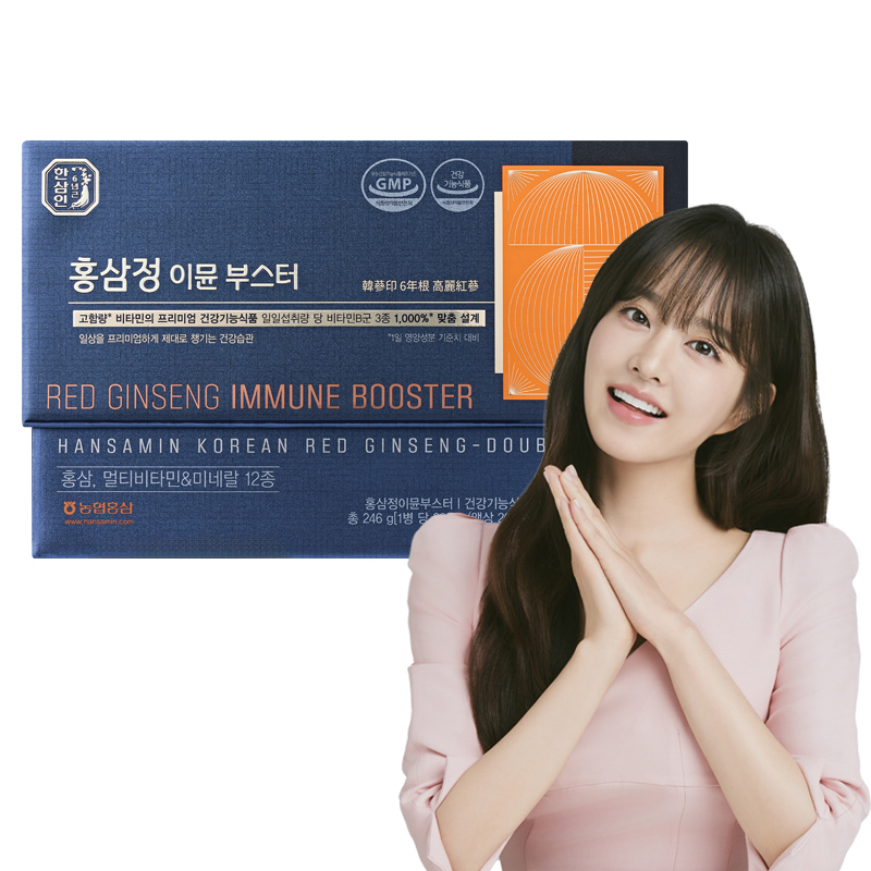 (2중제형 홍삼비타민)농협한삼인 홍삼정이뮨부스터 6박스+쇼핑백 6개5%쿠폰+구매 후 3천원 적립 2