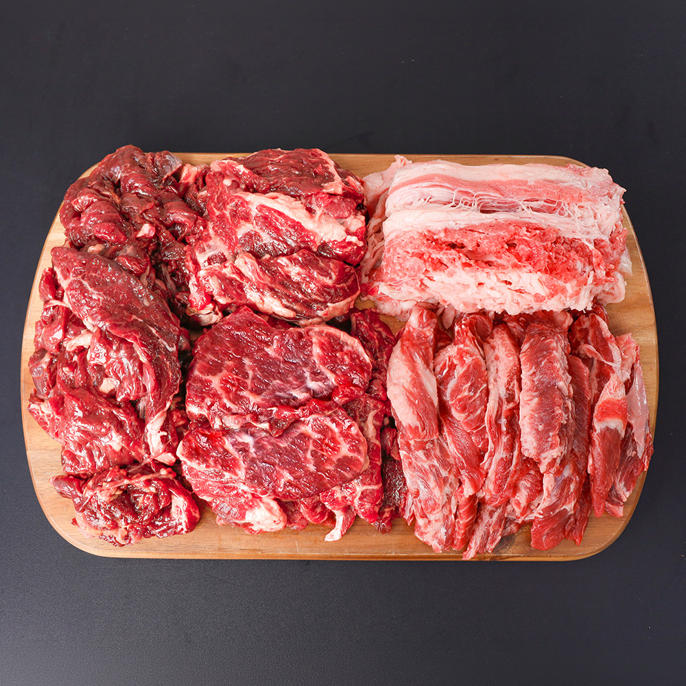 주)맛춤에프엔디 [산지로드] 맛있는 부위만 딱! 소고기모둠세트 1kg(갈비살+안창살+토시살+살치살+우삼겹)