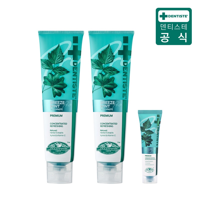 (최신상) 덴티스테 브리즈민트 프로(입냄새제거 불소치약) 180gX2+20g구매 후 3천원 적립