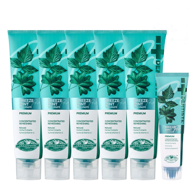 (최신상) 덴티스테 브리즈민트 프로(입냄새제거 불소치약) 180gX5+60g5%쿠폰+구매 후 3천원 적립 2