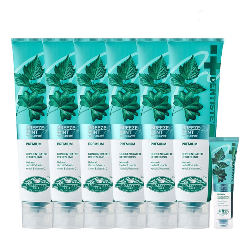 (최신상) 덴티스테 브리즈민트 프로(입냄새제거 불소치약) 180gX6+20g5%쿠폰+구매 후 3천원 적립 2