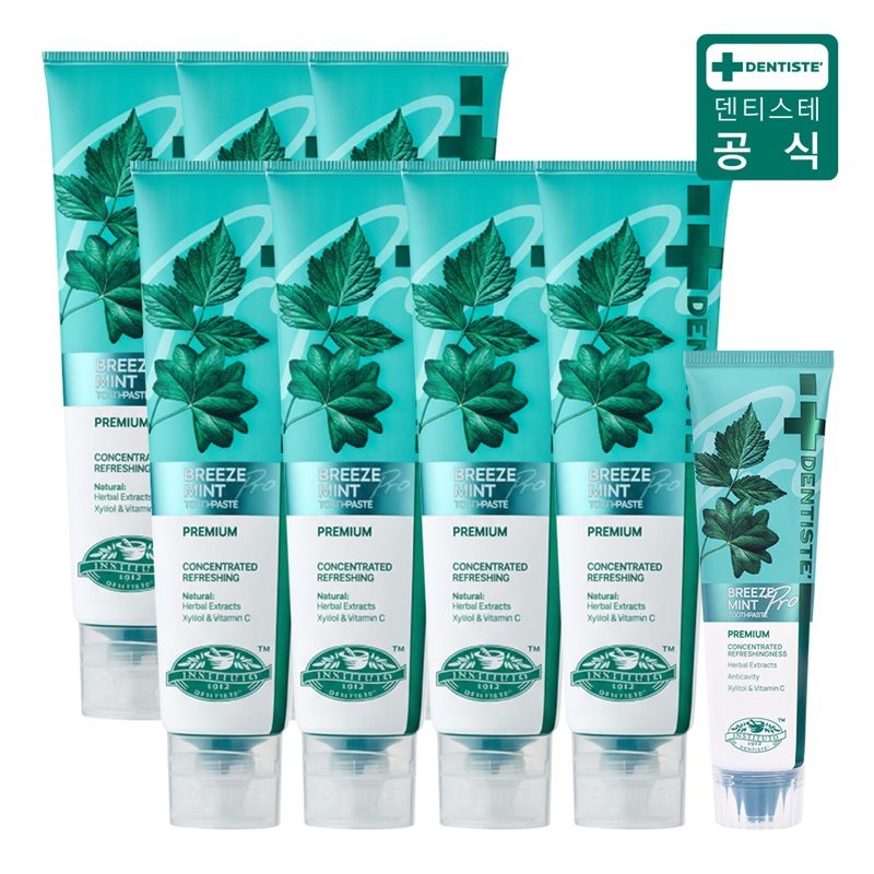 (최신상) 덴티스테 브리즈민트 프로(입냄새제거 불소치약) 180gX7+60g5%쿠폰+구매 후 3천원 적립