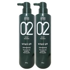 아모스 녹차실감 리바이탈라이징 산뜻한 타입 지성 샴푸 500g 2개