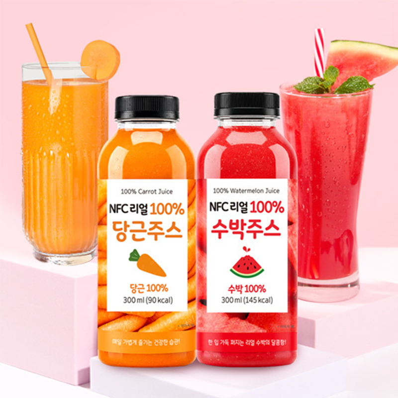 NFC 리얼 100% 수박 / 당근주스 (300ml x 각 5병씩, 총 10병)구매 후 3천원 적립 2