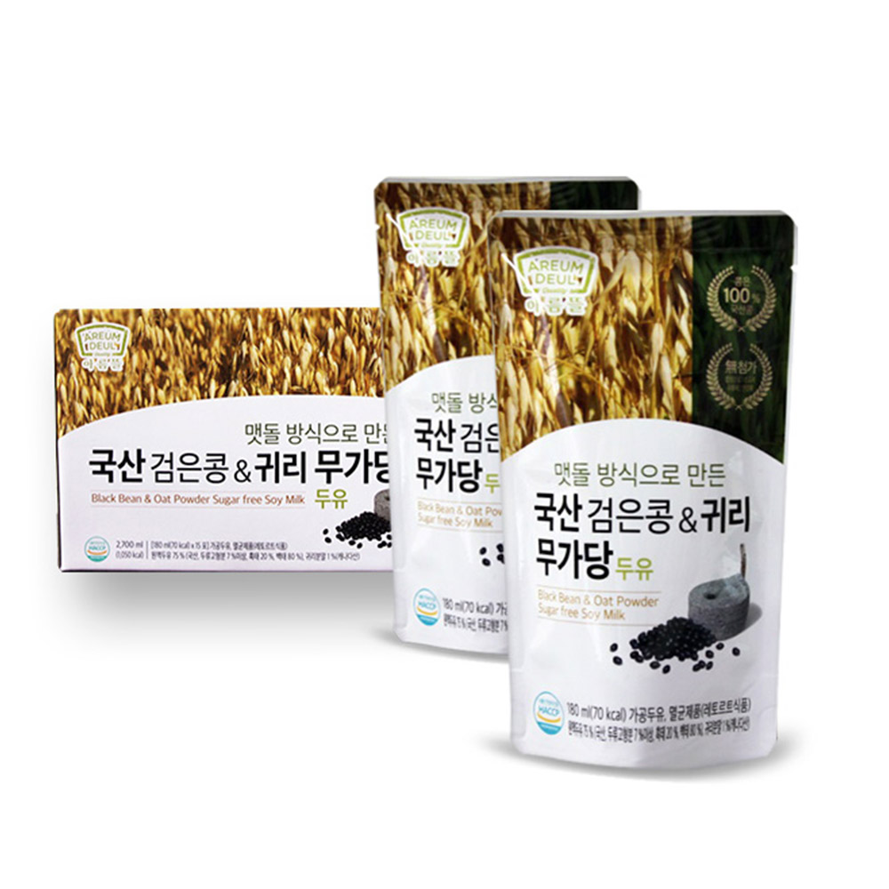[아름뜰] 맷돌방식으로 만든 국산 검은콩 & 귀리 무가당 두유 45팩