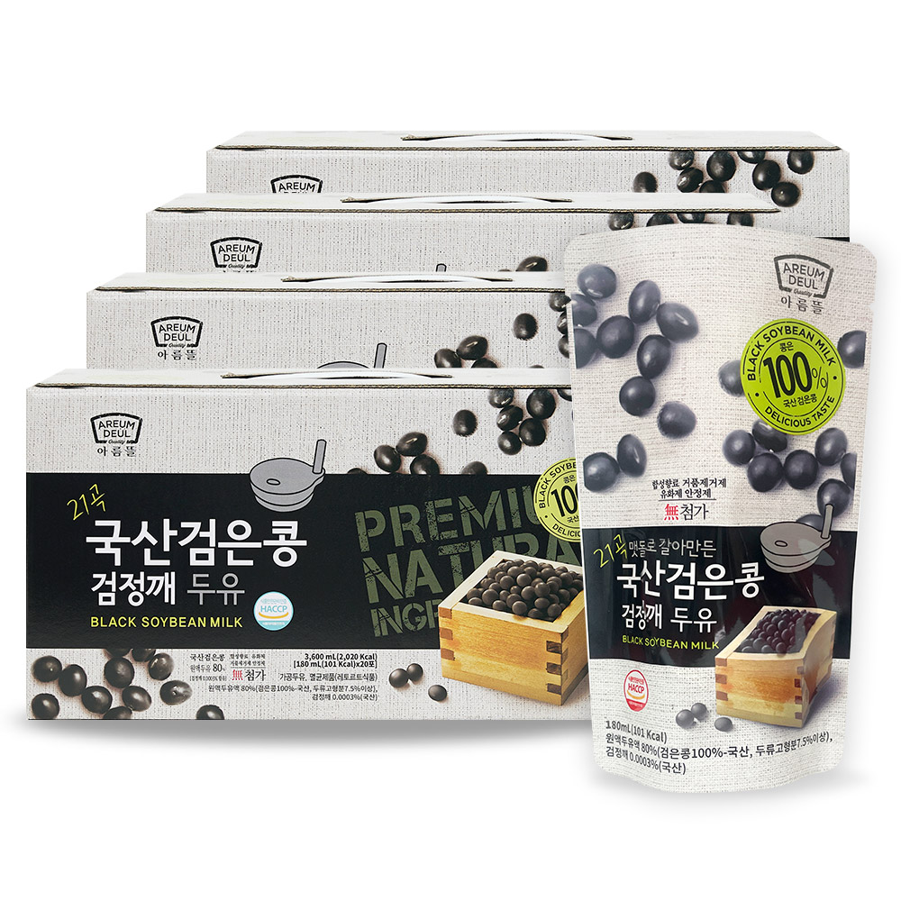 [아름뜰] 맷돌로 갈아만든 국산 검은콩 검정깨두유 80팩