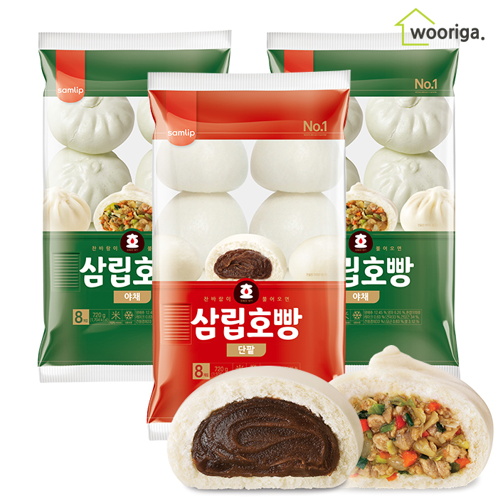 대용량 냉동 삼립 호빵 90g×24개입 단팥 야채