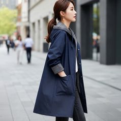 여성 롱 후드 야상점퍼