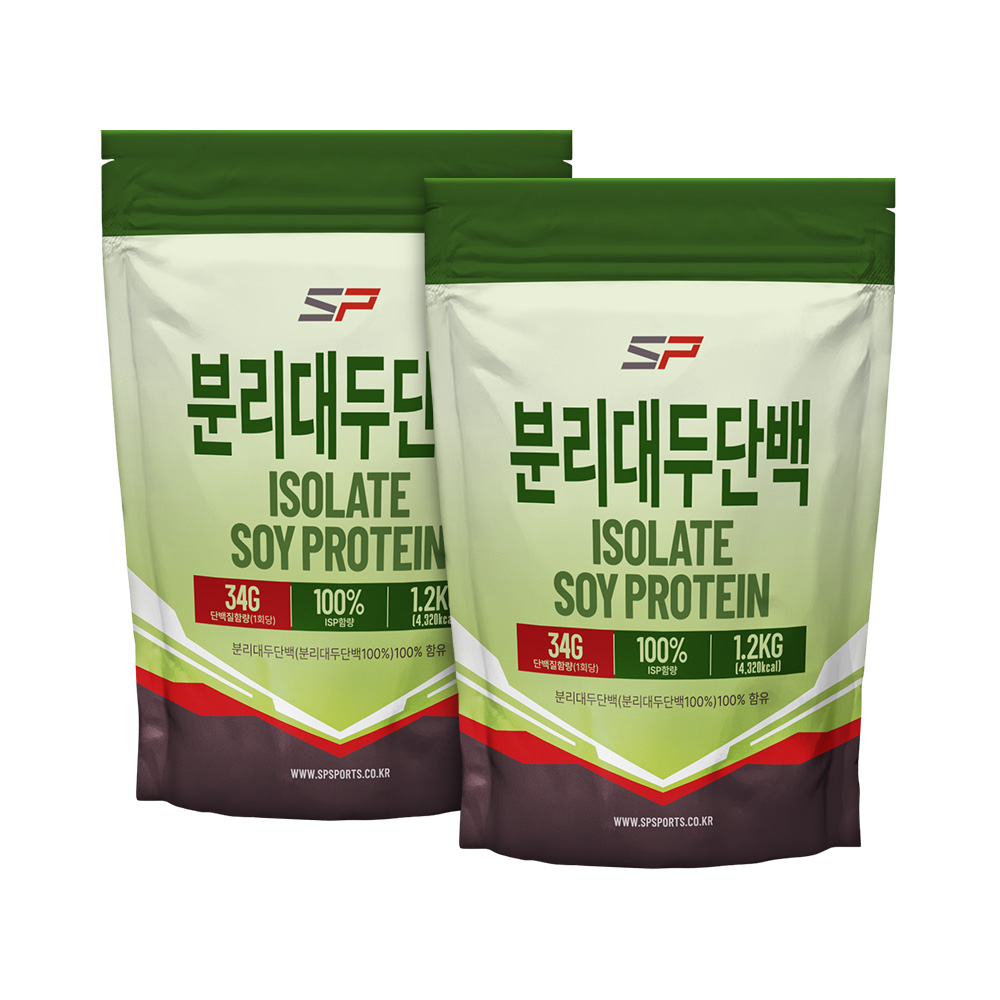 SP스포츠 ISP 식물성 분리대두단백질 무맛 1.2kg x 2개