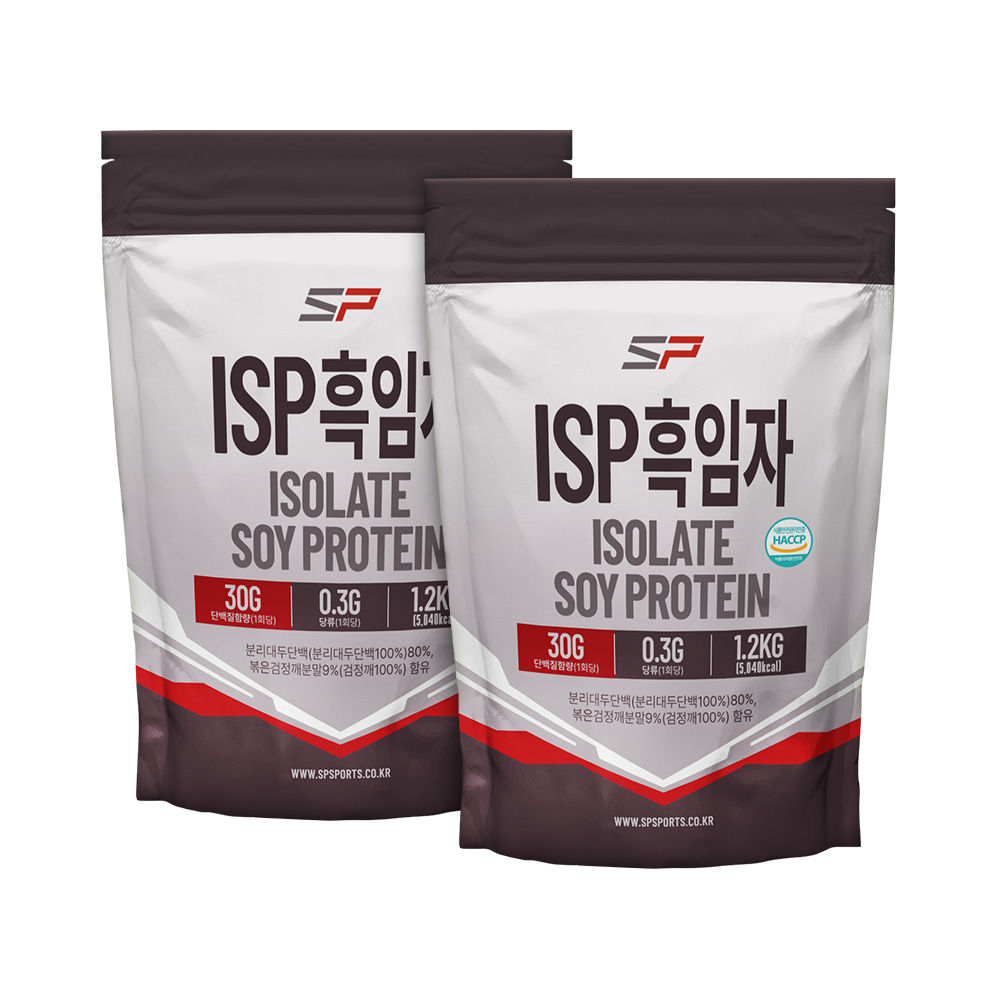 SP스포츠 ISP 식물성 분리대두단백질 흑임자맛 1.2kg x 2개