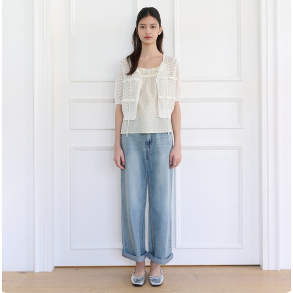[갤러리아] [써스데이아일랜드]2026 S/S 하프 슬리브 라운드넥 가디건 (T264MCD245W)