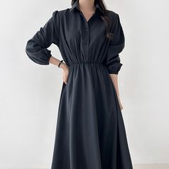 (OP)라소카라밴딩원피스 가을 간절기 원피스