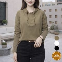 벨라도나 여성 FW 3버튼 후드티셔츠 이너티 레이어드 BON-2721