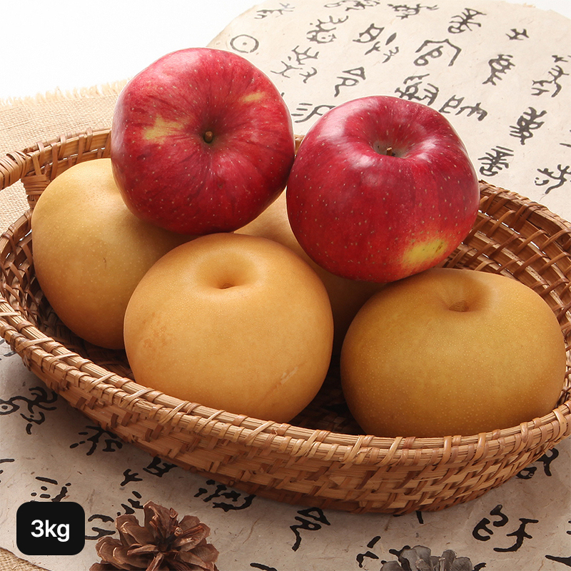 내입에사과배세트 (사과3kg+배3kg, 총 2박스, 6kg)5%쿠폰+구매 후 3천원 적립
