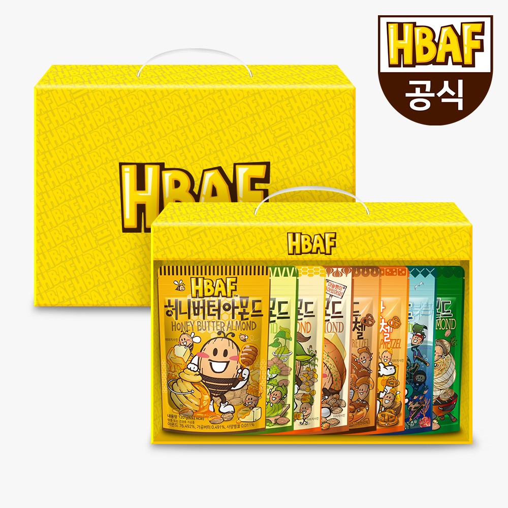(주)길림양행 [본사직영] HBAF 기프트박스 시즈닝 아몬드 세트